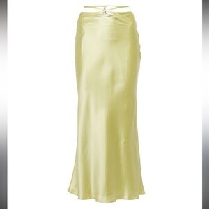 CHRISTOPHER ESBER Silk Faille Loophole Tie Skirt Champagne Color in Size 6